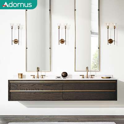 Adornus quartz designer public used spanish style 2 sink bathroom vanity units without sink