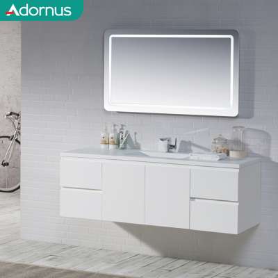 Adornus countertop turkish style vinyl wrap double sinks bathroom vanity with chrome legs