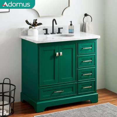 Adornus foshan industrial small mirror 36" inch single sink bathroom vanity with shelves