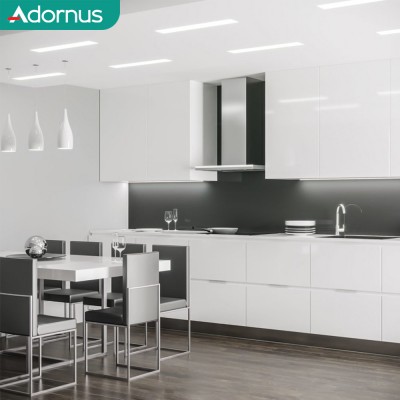 Adornus luxury white shaker pvc modern customized kitchen cabinet